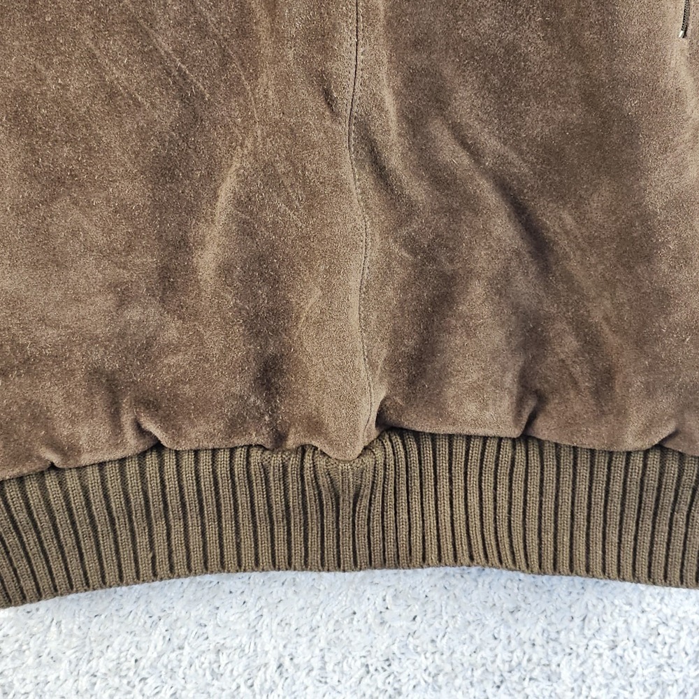 Vtg 70s Leather V Neck Sweater Cow Suede Brown Western Rockabilly Mens‎ XL - Picture 11 of 16